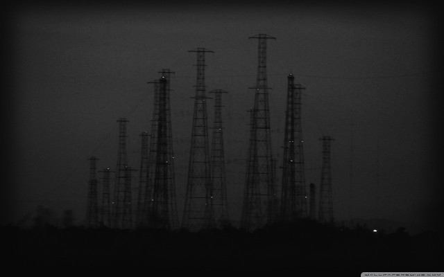 Power lines night sky moon free wallpaper - medium preview image