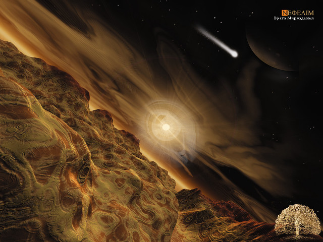 Planet tree distant object star free wallpaper - medium preview image