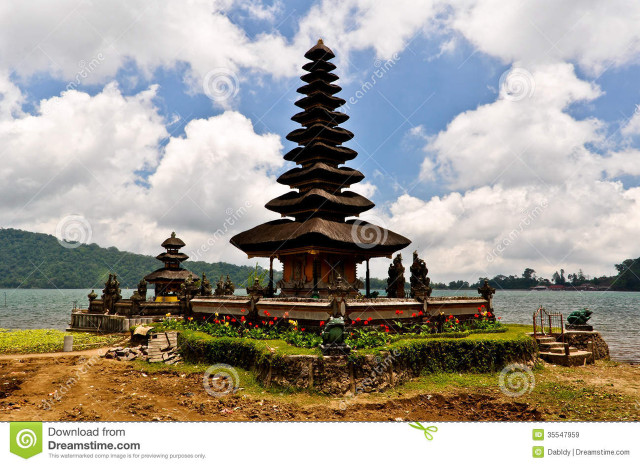Lake tower structure sky clouds free wallpaper - medium preview image