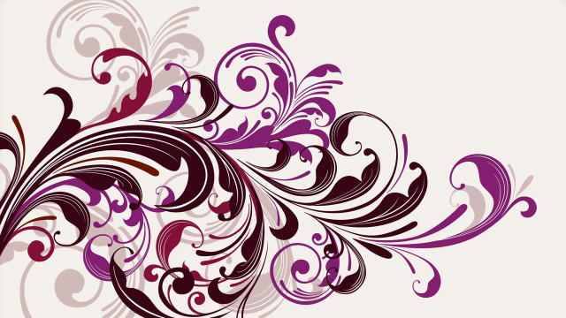Purple white floral design white free wallpaper - medium preview image