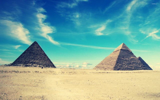 Pyramids desert blue sky clouds #3 free wallpaper - medium preview image
