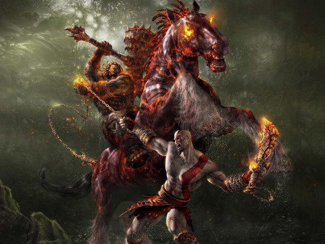 Man riding horse demon forest #2 free wallpaper - medium preview image
