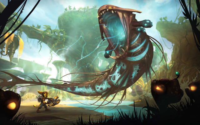 Giant octopus forest man cat free wallpaper - medium preview image