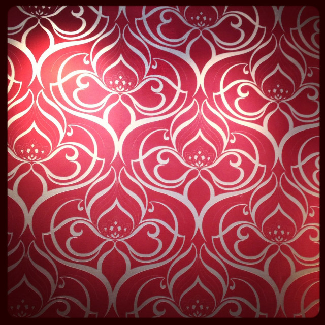 Red wall white pattern silkscreen free wallpaper - medium preview image