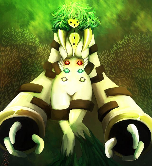 Cartoon character green hair binoculars free wallpaper - medium preview image