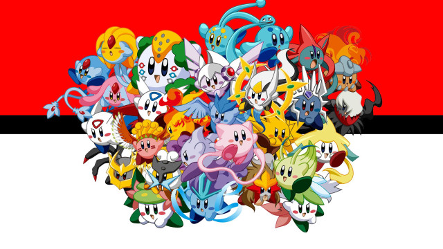 Cartoon characters red background black free wallpaper - medium preview image