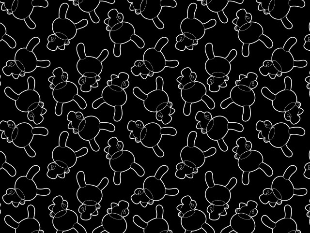 Black white pattern teddy bear free wallpaper - medium preview image