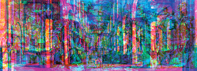 Colorful painting city tall buildings free wallpaper - medium preview image