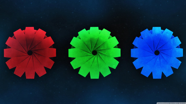Three colored umbrellas dark background free wallpaper - medium preview image