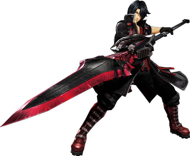 Man black outfit holding sword #2 free wallpaper - medium preview image