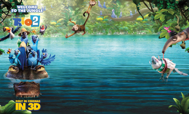 Cartoon jungle animals welcome sign #2 free wallpaper - medium preview image