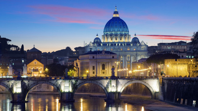 Bridge river cathedral night lights free wallpaper - medium preview image