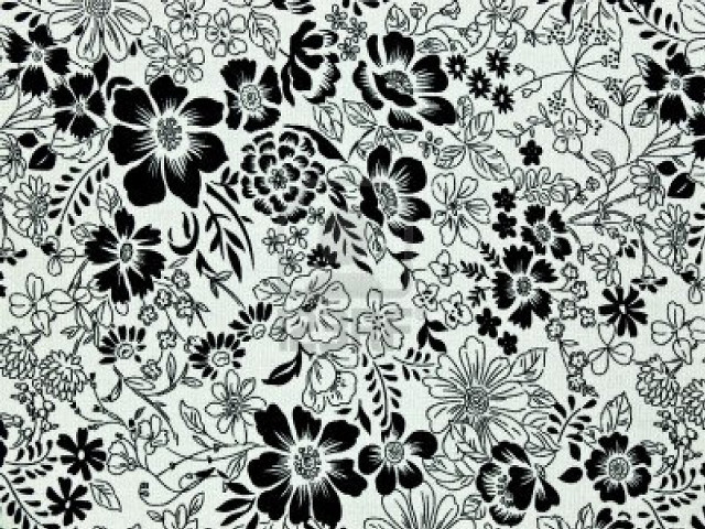 Black white floral pattern annotated free wallpaper - medium preview image
