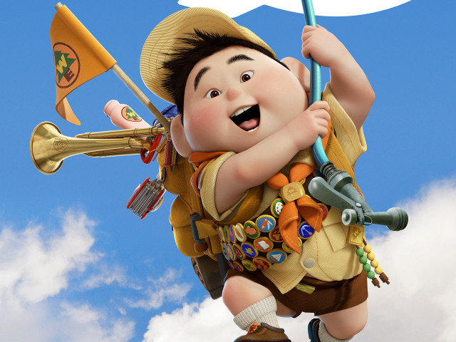 Cartoon character trumpet flag speech #2 free wallpaper - medium preview image
