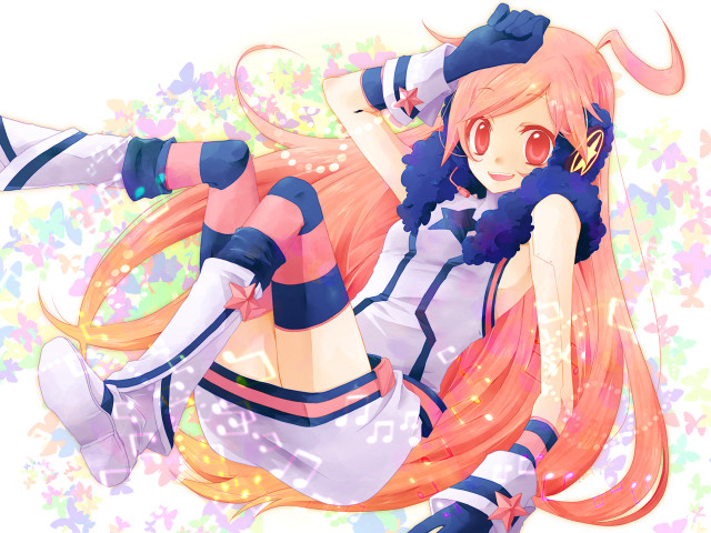 Anime girl blue outfit cellphone free wallpaper - medium preview image