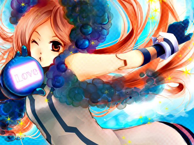 Girl blue hat longhair blueobject free wallpaper - medium preview image