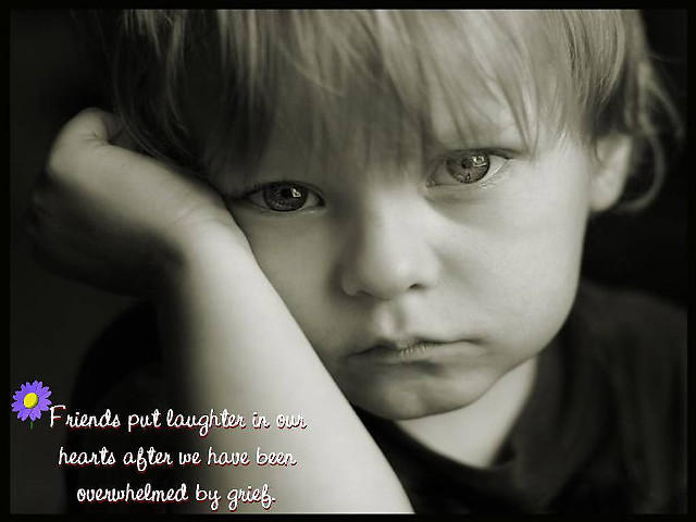 Young boy sad look hand free wallpaper - medium preview image