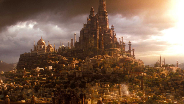 Castle hill buildings sky clouds free wallpaper - medium preview image