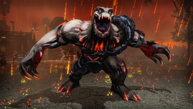 Demonic creature red black paint free wallpaper - medium preview image