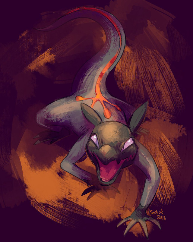 Lizard red orange tail purple free wallpaper - medium preview image