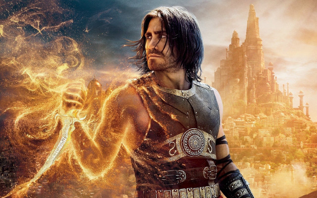Man costume sword cityscape flames free wallpaper - medium preview image