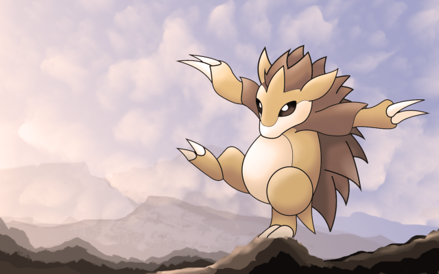 Cute pokemon hilltop mountains clouds free wallpaper - medium preview image