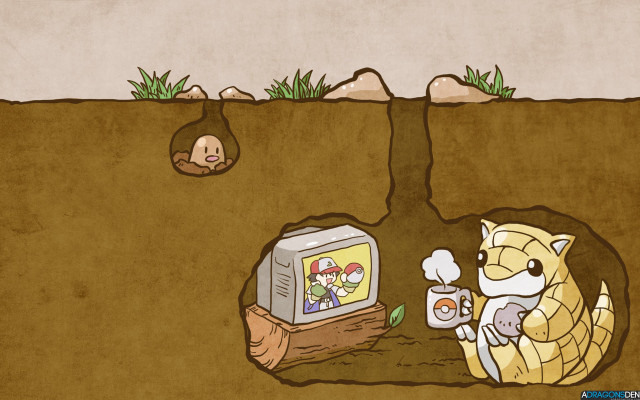 Cartoon cat watching tv hole free wallpaper - medium preview image