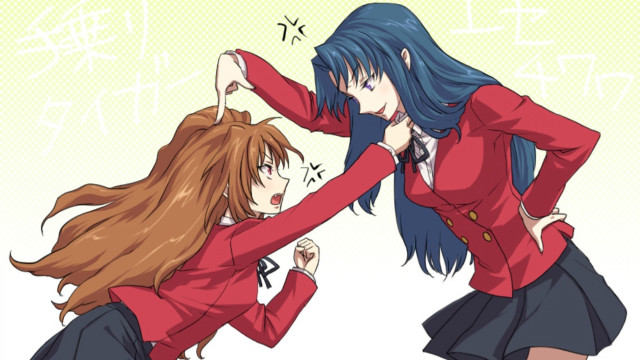 Anime girls fighting cartoon style free wallpaper for desktop - medium preview image