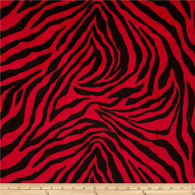 Red black zebra print fabric #2 free wallpaper - medium preview image