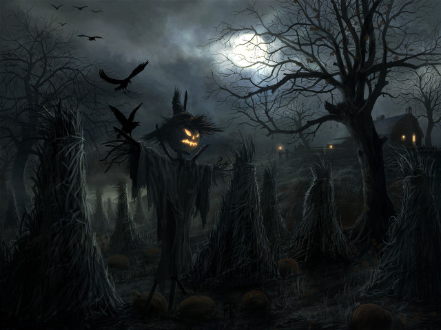 Creepy graveyard full moon bats free wallpaper - medium preview image