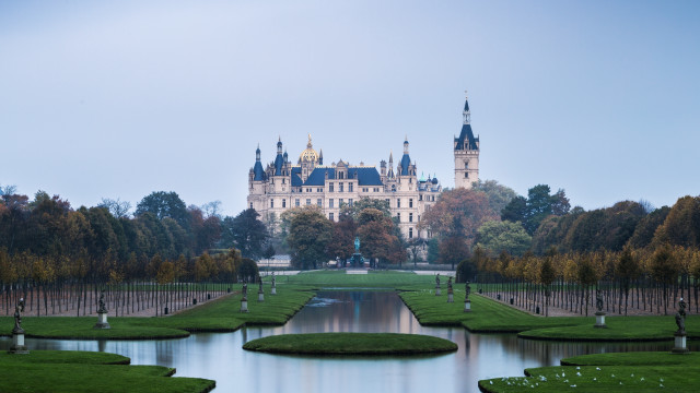 Castle pond ducks forest bridge free wallpaper - medium preview image