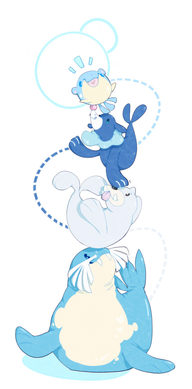 Whale seal drawing on top free wallpaper - medium preview image