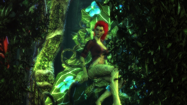 Red haired green skin forest free wallpaper - medium preview image