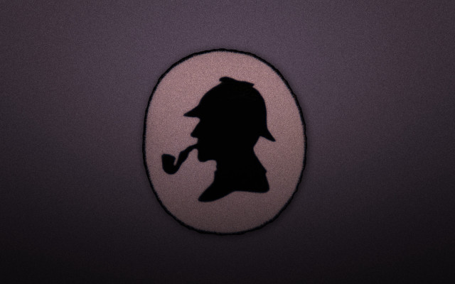 Silhouette man pipe circular frame #2 free wallpaper - medium preview image