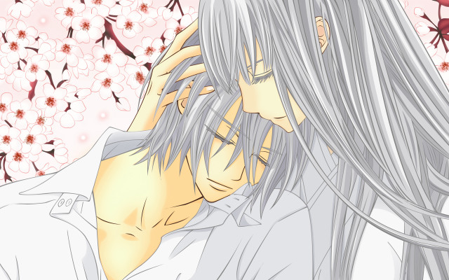 Man woman hugging flowery background free wallpaper - medium preview image