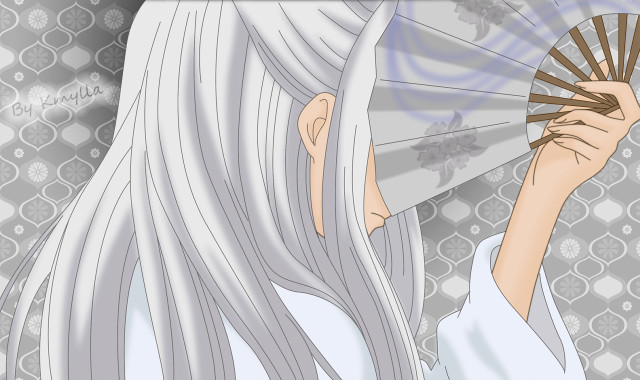 Woman long white hair smiling free wallpaper - medium preview image