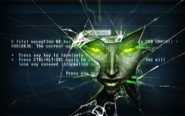 Computer green face light glass free wallpaper - medium preview image
