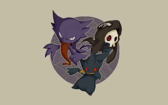 Monsters fighting demon cartoon gray free wallpaper - medium preview image