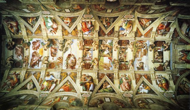Ceiling painting wall art clock free wallpaper - medium preview image