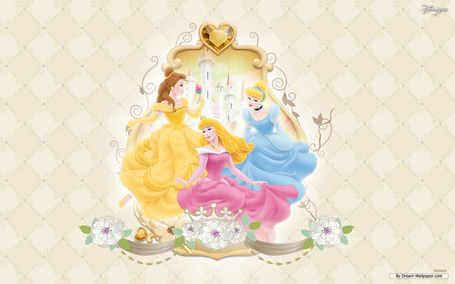 Princesses group standing wallpaper background free wallpaper - medium preview image
