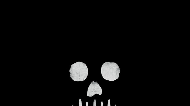 Skull eyes knife black background free wallpaper - medium preview image
