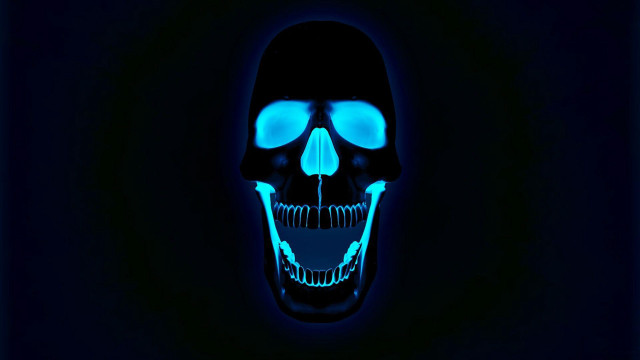 Glowing skull blue eyes hologram #2 free wallpaper - medium preview image