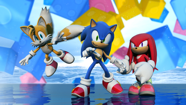 Sonic tails dancing water colorful free wallpaper - medium preview image