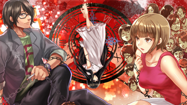 Man woman sitting clock people #2 free wallpaper - medium preview image