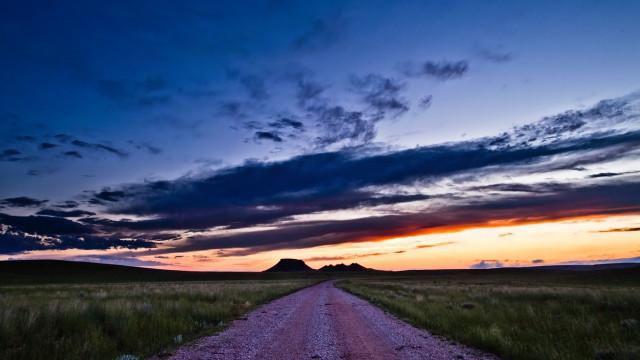 Dirt road field sunset clouds #2 free wallpaper - medium preview image