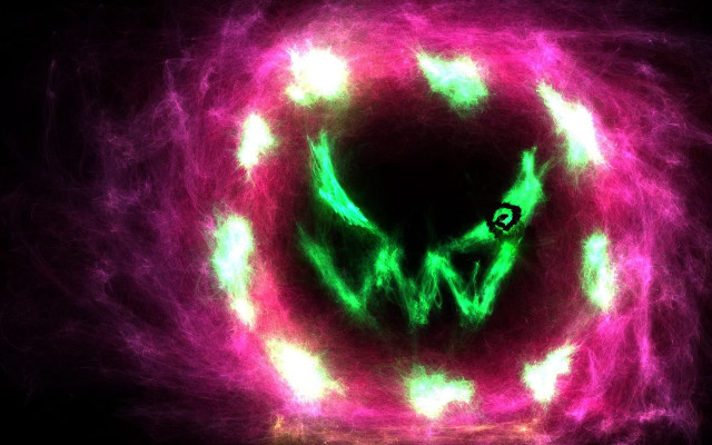 Green pink swirl black white free wallpaper - medium preview image
