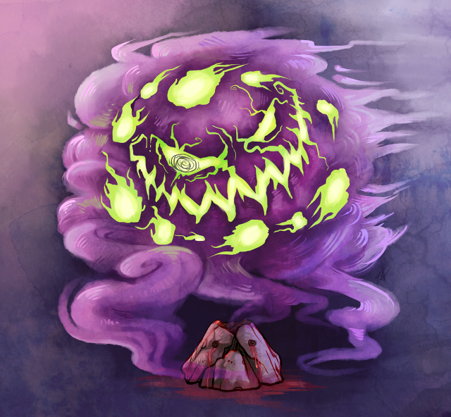 Purple glowing eyes mountain cloud free wallpaper - medium preview image