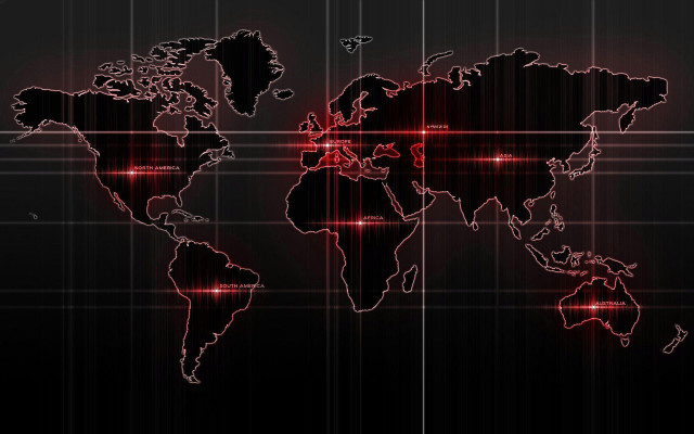 World map red lights black free wallpaper - medium preview image
