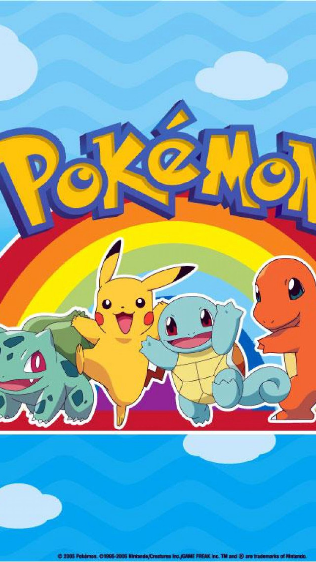 Pokemon poster rainbow background group free wallpaper - medium preview image