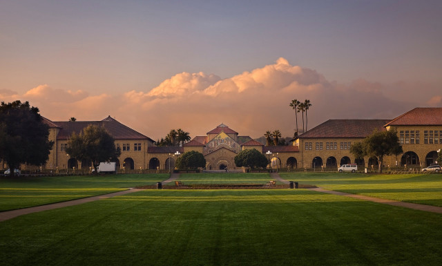 Large building clock tower field free wallpaper - medium preview image